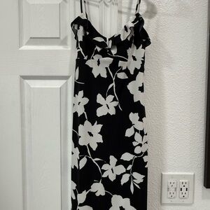 Black & White Floral Slip Dress